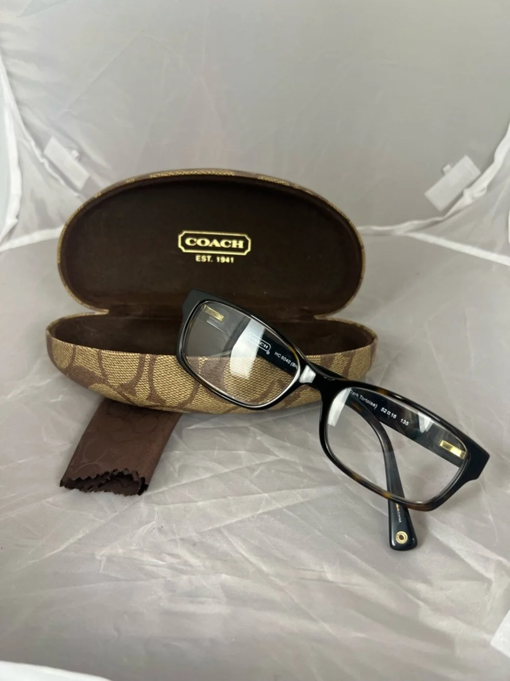 Coach Brooklyn HC 6040‎ Dark Tortoise Eyeglasses Frames with Case & Cloth